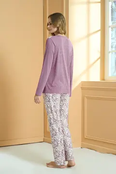 Pijadore 2241 (M-L-XL-XXL) Uzun Kollu Bayan Pijama Takım 4'lü
