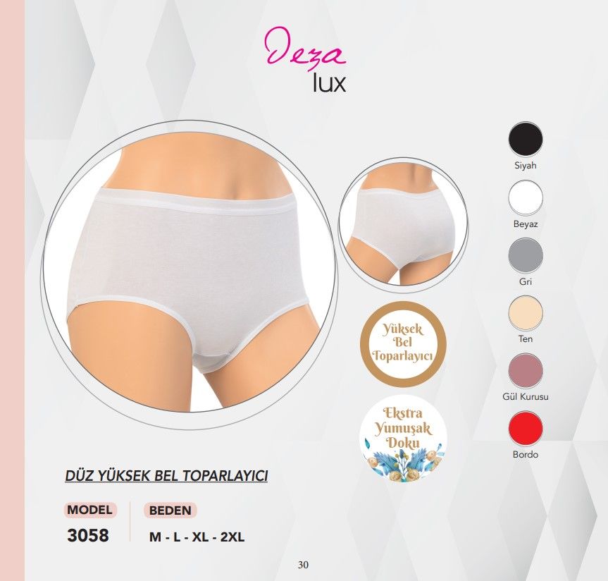 Dondeza 3058 Ara Beden L Yüksek Bel Toparlayıcı Külot 12'li