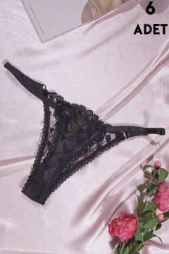 Aysemin Brodeli 7004 B Cup Balenli Desteksiz Bayan Sütyen Takım 6'lı