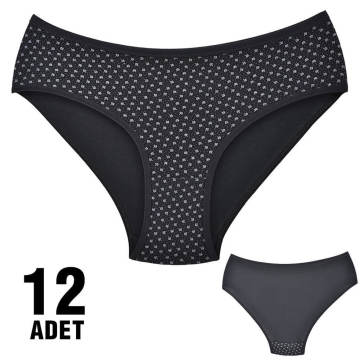Dondeza 201 Desenli Bayan Ara Beden Külot 12'li
