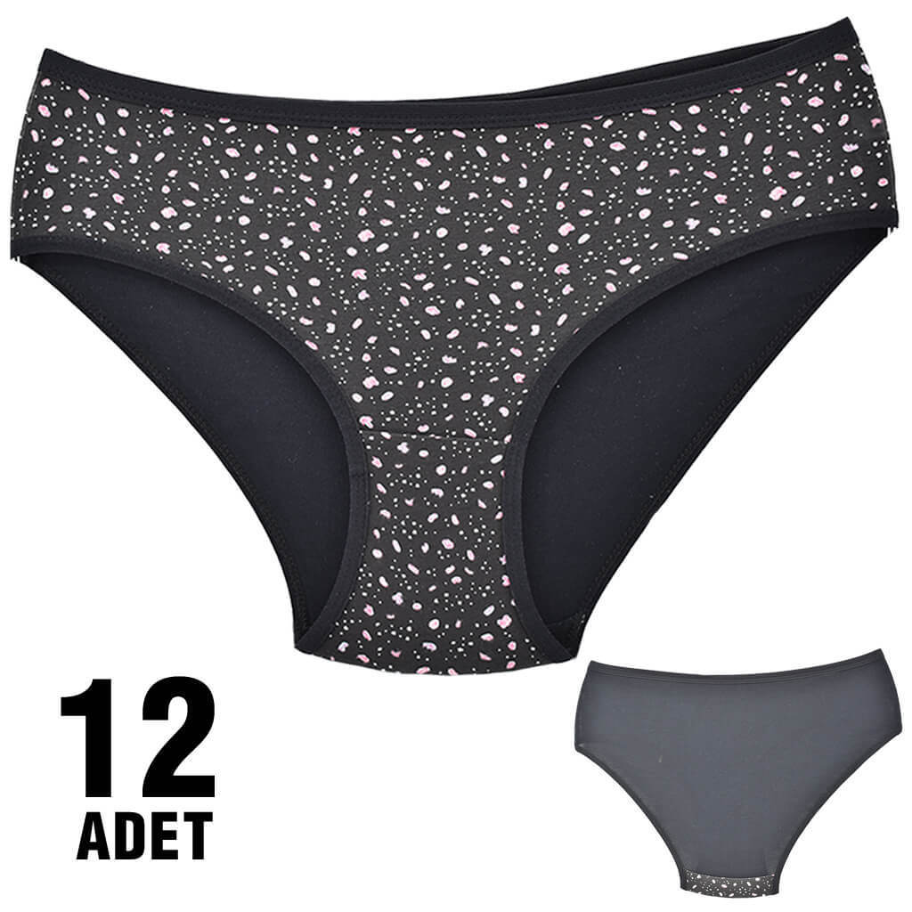 Dondeza 201-6 Desenli Bayan Ara Beden Külot 12'li