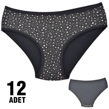 Dondeza 201-6 Desenli Bayan Ara Beden Külot 12'li