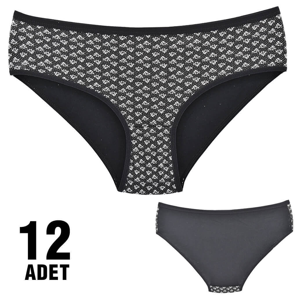 Dondeza 201-3 Desenli Bayan Ara Beden Külot 12'li