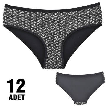 Dondeza 201-3 Desenli Bayan Ara Beden Külot 12'li