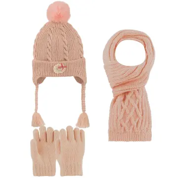 Kitti P-K24170-08 (4-8) Yaş Kız Çocuk Şapka Atkı Eldiven Takım 6'lı