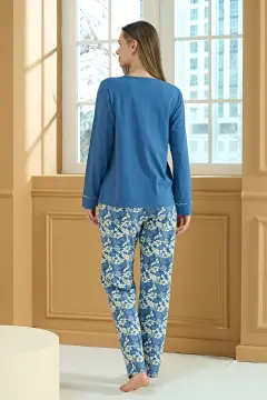 Pijadore 2221 (M-L-XL-XXL) Uzun Kollu Bayan Pijama Takım 4'lü