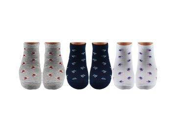 Şirin 4060-1 (36-40) Bayan Desenli Penye Patik Çorap 12'li