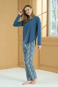 Pijadore 2223 (M-L-XL-XXL) Uzun Kollu Bayan Pijama Takım 4'lü