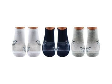 Şirin 4060-4 (36-40) Bayan Desenli Penye Patik Çorap 12'li