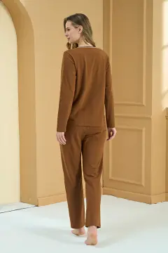 Pijadore 2213 (M-L-XL-XXL) Uzun Kollu Bayan Pijama Takım 4'lü