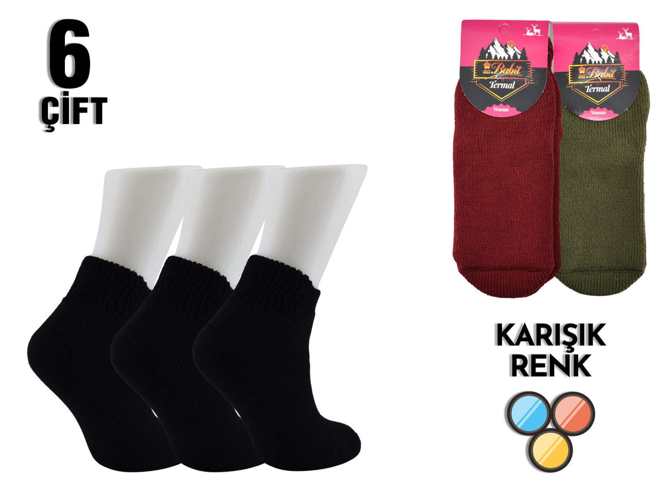 Babit Düz Termal Bayan Patik 6'lı