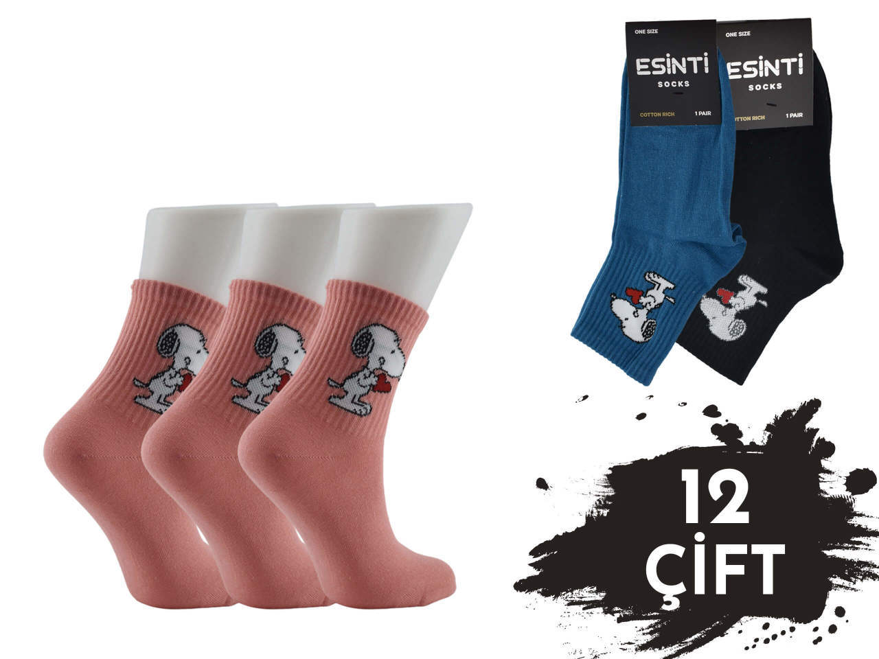 Esinti Bayan Kolej Çorap 12'li