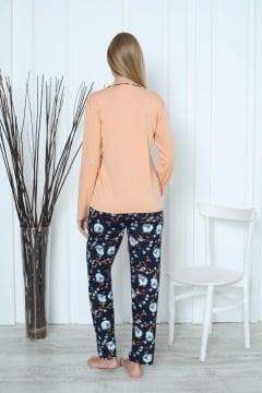 Kapitex 5976 Bayan Uzun Kol Pijama Takım 4'lü