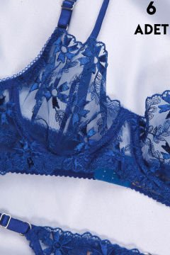 Aysemin Brodeli 7010 B Cup Balenli Desteksiz Bayan Sütyen Takım 6'lı
