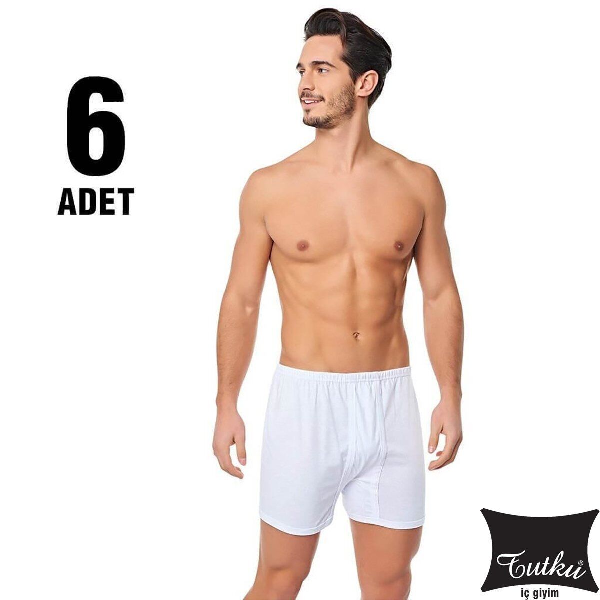 Tutku 0110 Beyaz Erkek Penye Paçalı Arjantin 6'lı
