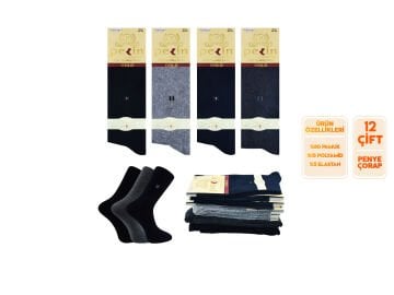 Pelin 1-29 Erkek Likralı Çorap 12'li