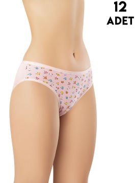 Kota 5005 (M-L-XL-2XL-3XL) Bayan Desenli Bikini 12'li