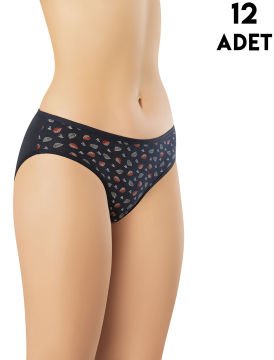 Kota 5005 (M-L-XL-2XL-3XL) Bayan Desenli Bikini 12'li