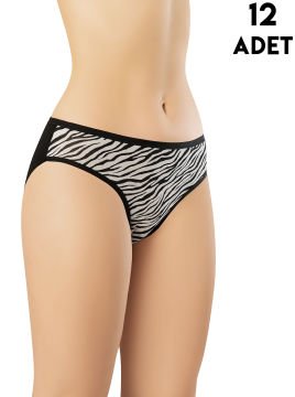 Kota 5005 (M-L-XL-2XL-3XL) Bayan Desenli Bikini 12'li