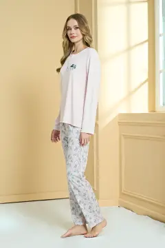 Pijadore 2242 (M-L-XL-XXL) Uzun Kollu Bayan Pijama Takım 4'lü