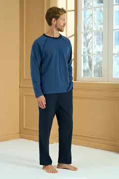 Pijadore 2288 (M-L-XL-XXL) Uzun Kollu Erkek Pijama Takım 4'lü