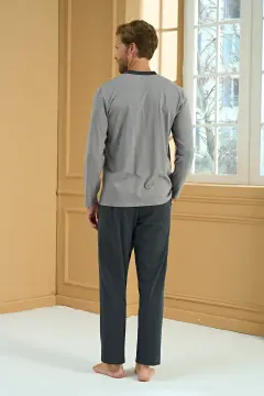 Pijadore 2286 (M-L-XL-XXL) Uzun Kollu Erkek Pijama Takım 4'lü