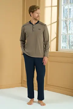 Pijadore 2286 (M-L-XL-XXL) Uzun Kollu Erkek Pijama Takım 4'lü