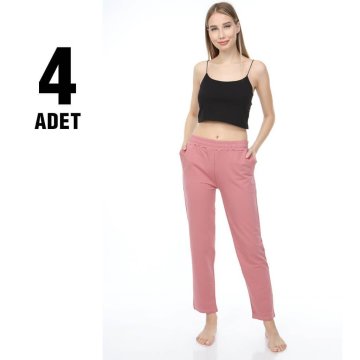 Sahra Ten 011 Kompak Düz Paça Bayan Eşofman Alt 4'lü