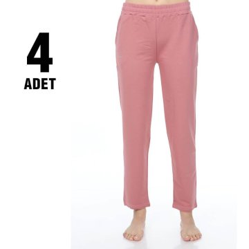 Sahra Ten 011 Kompak Düz Paça Bayan Eşofman Alt 4'lü