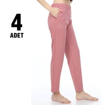 Sahra Ten 011 Kompak Düz Paça Bayan Eşofman Alt 4'lü