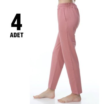 Sahra Ten 011 Kompak Düz Paça Bayan Eşofman Alt 4'lü