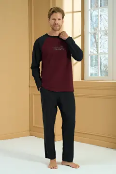 Pijadore 2284 (M-L-XL-XXL) Uzun Kollu Erkek Pijama Takım 4'lü