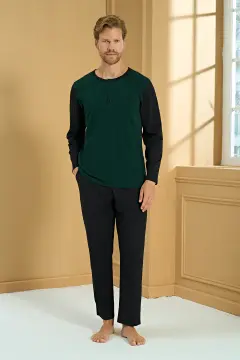 Pijadore 2283 (M-L-XL-XXL) Uzun Kollu Erkek Pijama Takım 4'lü