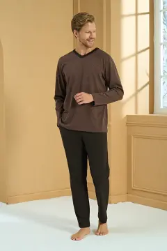 Pijadore 2278-B (2XL-3XL-4XL-5XL) Battal Beden Uzun Kollu Erkek Pijama Takım 4'lü