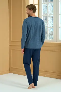 Pijadore 2278-B (2XL-3XL-4XL-5XL) Battal Beden Uzun Kollu Erkek Pijama Takım 4'lü