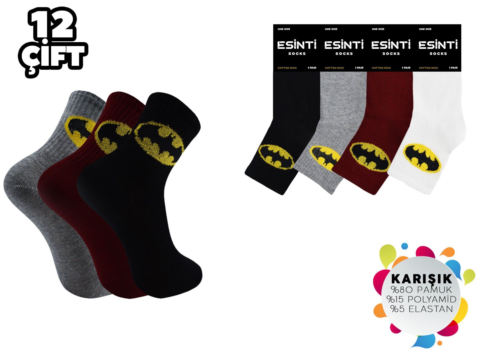 Esinti 68 Bayan Kolej Çorap 12'li