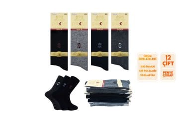 Pelin 1-20 Erkek Likralı Çorap 12'li