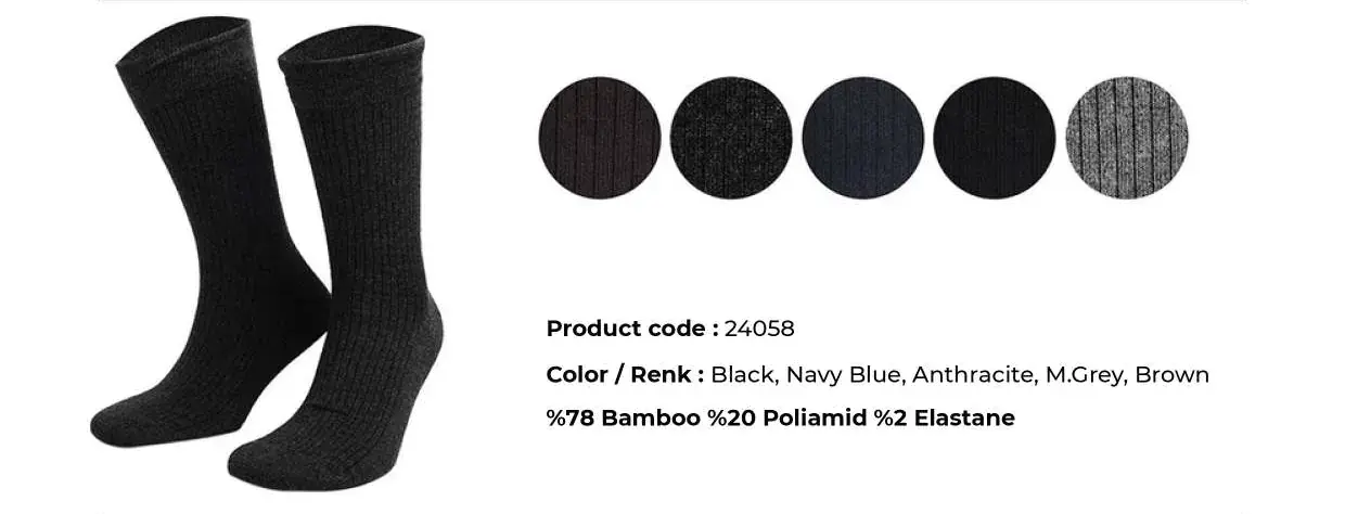 Aytuğ 24058 (41-45) Dikişsiz Erkek Bambu Soket Çorap 12'li