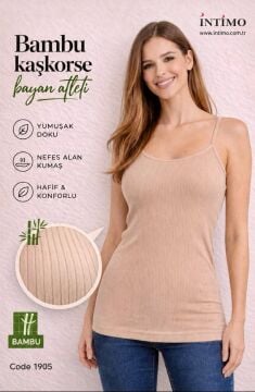 İntimo 1905 (S-M-L-XL) Bambu Kaşkorse Askı İp Askılı Bayan Atlet 6'lı