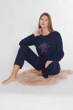 Alperi 790-85 (M-L-XL-XXL) Bayan Uzun Kollu Pijama Takım 4'lü