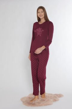 Alperi 790-85 (M-L-XL-XXL) Bayan Uzun Kollu Pijama Takım 4'lü