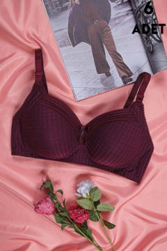 Aysemin 5152 C Cup (85-90-95-100-105) Balensiz Desteksiz Bayan Sütyen 6'lı VİZON - SERİLİ