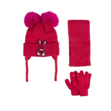 Kitti P-K24160-06 (1-4) Yaş Kız Çocuk Şapka Atkı Eldiven Takım 6'lı