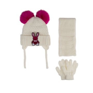 Kitti P-K24160-06 (1-4) Yaş Kız Çocuk Şapka Atkı Eldiven Takım 6'lı