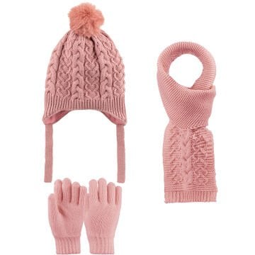 Kitti P-K25170-05 (4-8) Yaş Kız Çocuk Şapka Atkı Eldiven Takım 6'lı