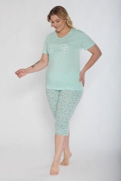 Alperi B770-01 (3XL-4XL-5XL-6XL) Bayan Kısa Kollu Kapri Pijama Takım 4'lü