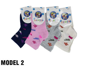 Özmen 0-1-3 Yaş Kız Bebek Çorap 12'li