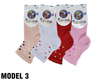 Özmen 0-1-3 Yaş Kız Bebek Çorap 12'li