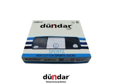 Dündar 4230 (40-44) Dikişsiz Yıkamalı Koku Önleyici Erkek Cotton Sports Çorap 12'li