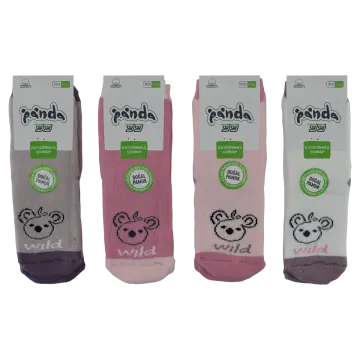 Panda 07-K-2 (1-6 Yaş) Doğal Pamuk Havlu Kaydırmaz Taban Abs'li Kız Bebek Çorap 12'li